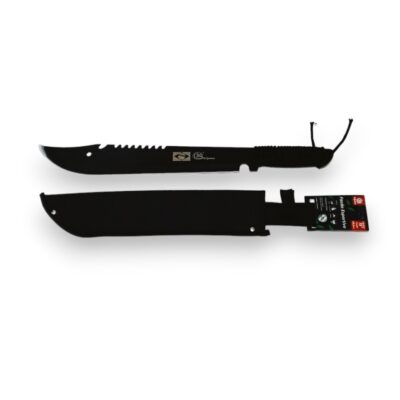 FACÃO ESPORTIVO CABO CORDA COM BAINHA PRETO 15″