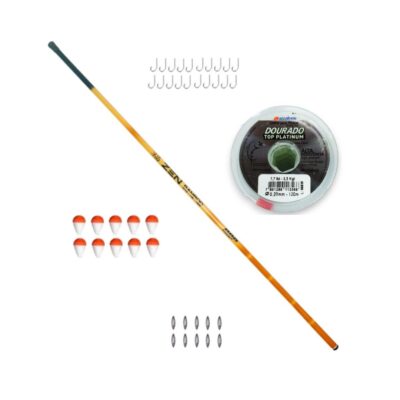 KIT PESCA VARA TELESCÓPICA LAMBARI